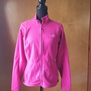 The North Face pink fleece full zip jacket